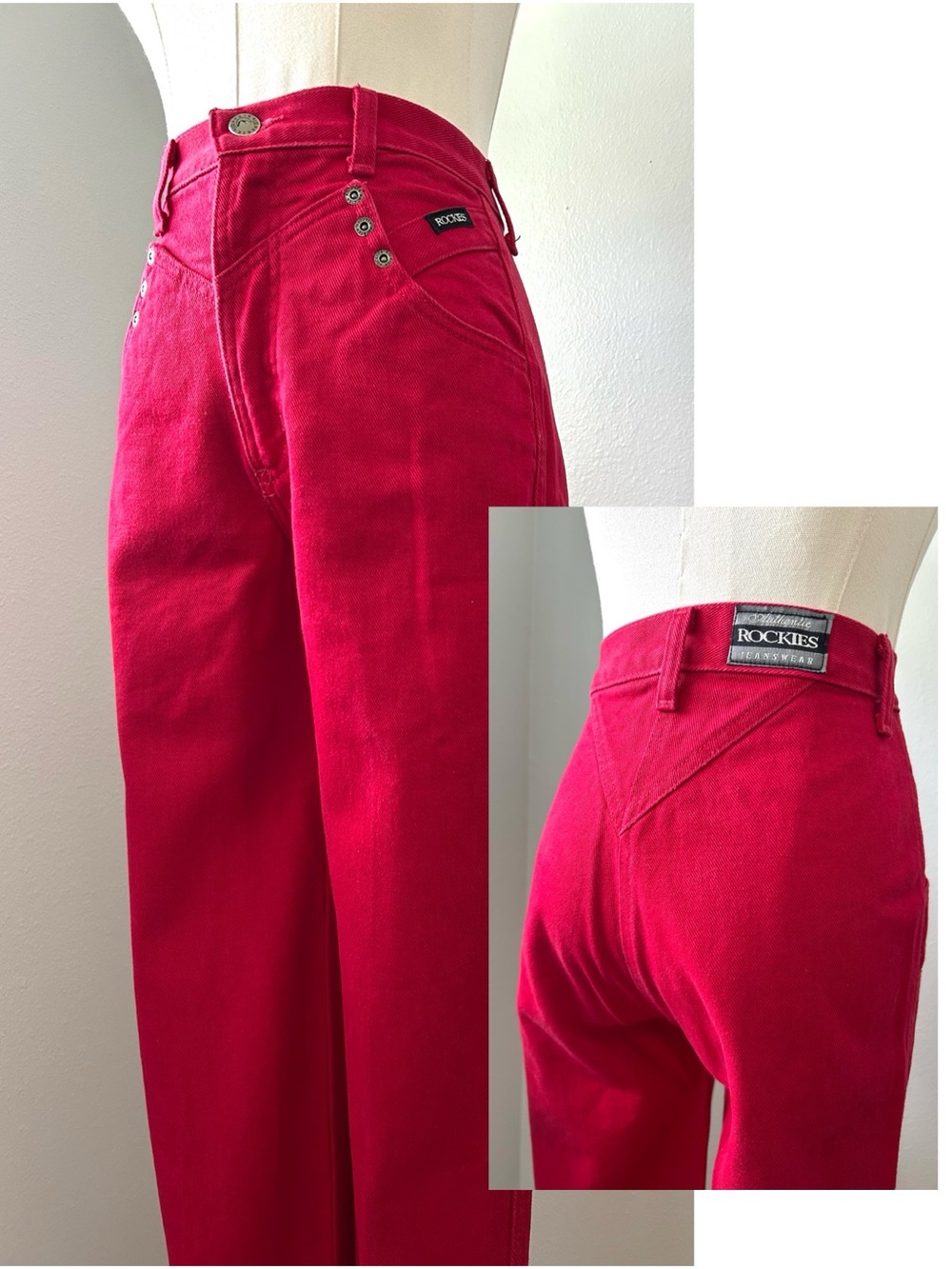 Rockies Vintage Y2K Red Western Rodeo Bareback Jeans Womens XS